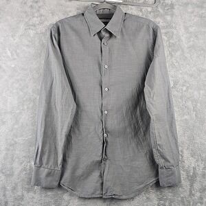 John Varvatos Star USA Button Dress Shirt Mens Small Gray Long Sleeve Flaw